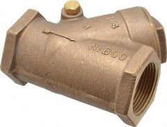 NIBCO - 1-1/4" Bronze Check Valve - Y-Pattern, FNPT x FNPT, 300 WOG - Exact Industrial Supply