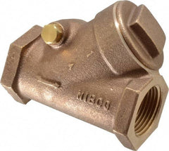 NIBCO - 1" Bronze Check Valve - Y-Pattern, FNPT x FNPT, 300 WOG - Exact Industrial Supply