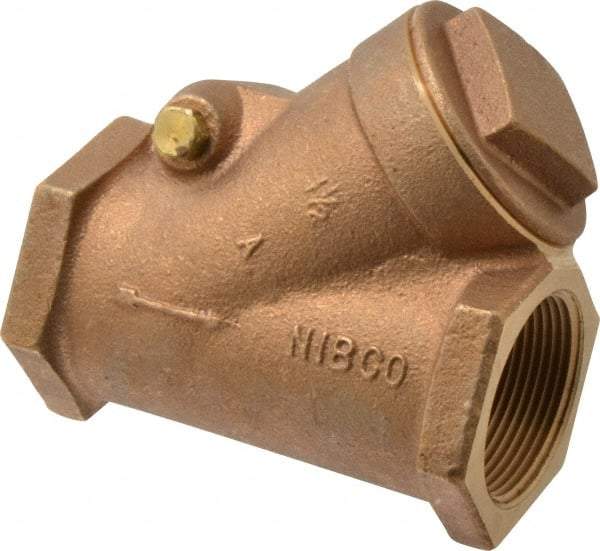 NIBCO - 1-1/2" Bronze Check Valve - Y-Pattern, FNPT x FNPT, 300 WOG - Exact Industrial Supply
