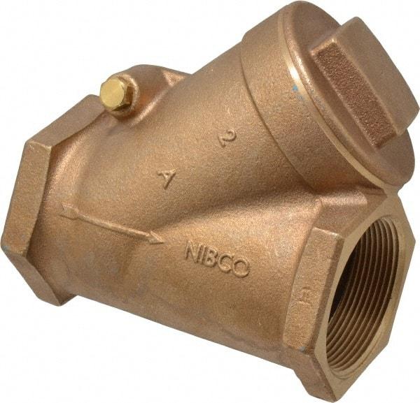 NIBCO - 2" Bronze Check Valve - Y-Pattern, FNPT x FNPT, 300 WOG - Exact Industrial Supply