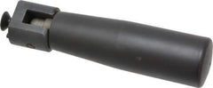 Elesa - M6x1.0 Stem, Revolving (Folding) Handwheel & Machine Handle - Technopolymer Cylindrical Handle, Steel Stem, 3.54" Handle Length, 4.65" OAL - Exact Industrial Supply