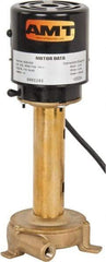 American Machine & Tool - 1.5 Amp, 115 Volt, 1/25 hp, 1 Phase, 1,725 RPM, Immersion Machine Tool & Recirculating Pump - 8 GPM, 3/4" Inlet, 5 psi, 12.4" Overall Height, NPT Thread, Brass Impeller, TEFC Motor - Exact Industrial Supply