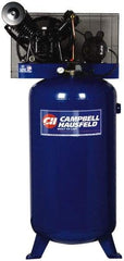 Campbell Hausfeld - 5 hp, 80 Gal Stationary Electric Vertical Air Compressor - Three Phase, 175 Max psi, 13.7 CFM, 208-230/460 Volt - Exact Industrial Supply