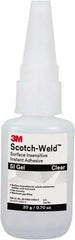 3M - 0.71 oz Tube Clear Instant Adhesive - Series Part Number SI Gel, 30 to 60 sec Working Time, 24 hr Full Cure Time - Exact Industrial Supply