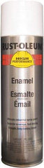 Rust-Oleum - White, Semi Gloss, Rust Proof Enamel Spray Paint - 14 Sq Ft per Can, 15 oz Container, Use on Metal - Exact Industrial Supply