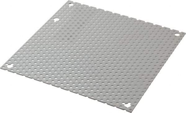 Cooper B-Line - 6-1/4" OAW x 6-1/4" OAH Powder Coat Finish Electrical Enclosure Perforated Panel - 8" x 8" Box, 16 Gauge Steel, Use with 884-1/886-1 - Exact Industrial Supply