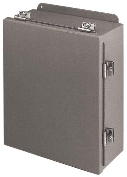 Cooper B-Line - Steel Standard Enclosure Hinge Flat Cover - NEMA 4, 12, 13, 8" Wide x 10" High x 4" Deep, Rainproof & Watertight - Exact Industrial Supply