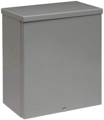 Cooper B-Line - Steel Junction Box Enclosure Screw Flat Cover - NEMA 3R, 18" Wide x 18" High x 6" Deep, Rainproof - Exact Industrial Supply