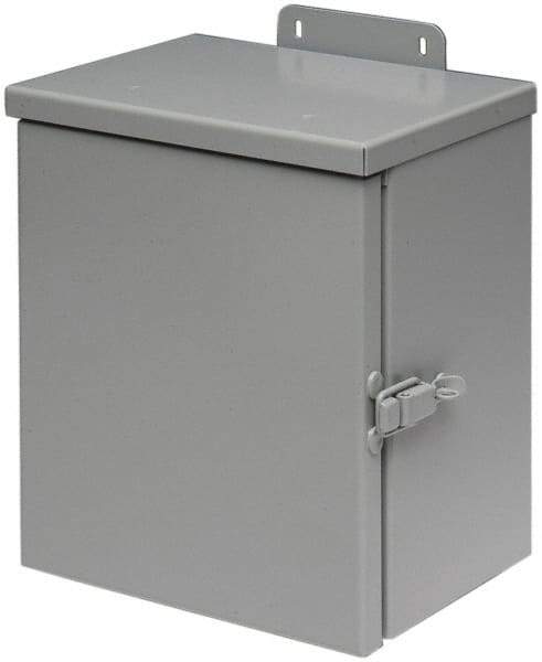 Cooper B-Line - Steel Junction Box Enclosure Hinge Flat Cover - NEMA 3R, 16" Wide x 16" High x 6" Deep, Rainproof - Exact Industrial Supply