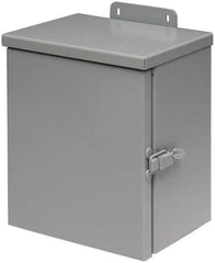 Cooper B-Line - Steel Junction Box Enclosure Hinge Flat Cover - NEMA 3R, 12" Wide x 12" High x 6" Deep, Rainproof - Exact Industrial Supply