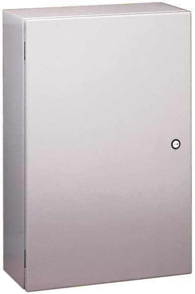Cooper B-Line - Steel Standard Enclosure Hinge Flat Cover - NEMA 4, 12, 24" Wide x 24" High x 12" Deep, Dirt-tight, Dust-tight, Rainproof & Watertight - Exact Industrial Supply