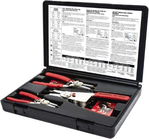 GearWrench - 6 Piece, 1/8 to 4" Bore, 1/8 to 4" Shaft, Convertible Retaining Ring Pliers Set - Comes in Blow Molded Case - Exact Industrial Supply