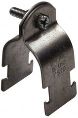 Cooper B-Line - 1-3/8" Pipe, 14 Gauge, Grade ASTM A1011," Pipe or Conduit Clamp - Zinc Plated, 600 Lb Capacity, All Conduit - Exact Industrial Supply