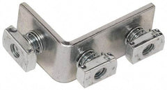 Cooper B-Line - Zinc Plated Carbon Steel 90° Preassembled Strut Fitting - 1/2" Bolt, 3 Holes, Used with Cooper B Line Channel & Strut (All Sizes Except B62 & B72) - Exact Industrial Supply