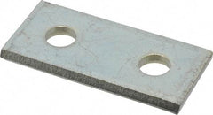 Cooper B-Line - Zinc Plated Carbon Steel Flat Splice Strut Fitting - 1/2" Bolt, 2 Holes, Used with Cooper B Line Channel & Strut (All Sizes Except B62 & B72) - Exact Industrial Supply