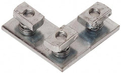 Cooper B-Line - Zinc Plated Carbon Steel Preassembled Flat Corner Strut Fitting - 1/2" Bolt, 3 Holes, Used with Cooper B Line Channel & Strut (All Sizes Except B62 & B72) - Exact Industrial Supply