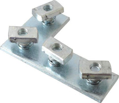 Cooper B-Line - Zinc Plated Carbon Steel Preassembled Flat Corner Strut Fitting - 1/2" Bolt, 4 Holes, Used with Cooper B Line Channel & Strut (All Sizes Except B62 & B72) - Exact Industrial Supply