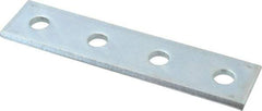Cooper B-Line - Zinc Plated Carbon Steel Flat Splice Strut Fitting - 1/2" Bolt, 4 Holes, Used with Cooper B Line Channel & Strut (All Sizes Except B62 & B72) - Exact Industrial Supply