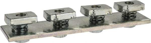 Cooper B-Line - Zinc Plated Carbon Steel Preassembled Flat Splice Strut Fitting - 1/2" Bolt, 4 Holes, Used with Cooper B Line Channel & Strut (All Sizes Except B62 & B72) - Exact Industrial Supply