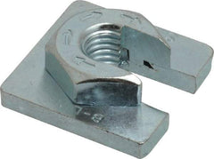 Cooper B-Line - 1/2" Rod, Zinc Plated Carbon Steel Slip On Square Washer, Lock Strut Nut - 1350 Lb Capacity, 1/2-13" Bolt, 1 Hole, Used with Cooper B Line Channel & Strut (All Sizes Except B62 & B72) - Exact Industrial Supply