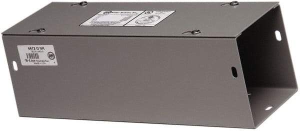 Cooper B-Line - 4" High x 102mm Wide x 24" Long, Screw Mount Solid Wall Wire Duct - Gray, 7 (Bottom) & 7 (Top) Knockouts, Screw Cover, Steel - Exact Industrial Supply