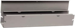 Cooper B-Line - 4" High x 102mm Wide x 24" Long, Screw Mount Solid Wall Wire Duct - Gray, 7 (Bottom) & 7 (Top) Knockouts, Hinged Cover, Steel - Exact Industrial Supply