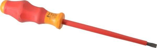 Wera - 255mm OAL Standard Slotted Screwdriver - 150mm Blade Length, Round Shank, Ergonomic Handle - Exact Industrial Supply