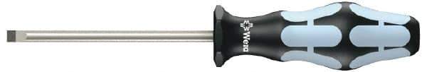 Wera - 5.5mm Blade Width, 223mm OAL Stainless Steel Slotted Screwdriver - 125mm Blade Length, Round Shank, Ergonomic Handle - Exact Industrial Supply