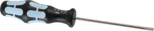 Wera - 3mm Blade Width, 161mm OAL Stainless Steel Slotted Screwdriver - 80mm Blade Length, Round Shank, Ergonomic Handle - Exact Industrial Supply