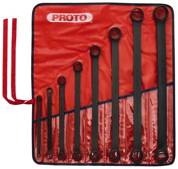 Proto - 8 Pc, 5/16 x 3/8 - 1-1/16 x 1-1/4", 12-Point Box End Wrench Set - Exact Industrial Supply