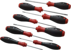 Wiha - 8 Piece Torx Screwdriver Set - Bit Sizes: Torx T6, T8, T10, T15, T20, T25, T27 & T30 - Exact Industrial Supply