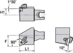 Kennametal - Insert Style LT 16ER, 30mm Head Length, Left Hand Cut, External Modular Threading Cutting Unit Head - System Size KM25, 22mm Center to Cutting Edge, Series LT Threading - Exact Industrial Supply