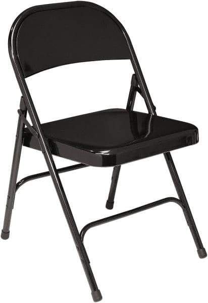 NPS - 18-1/4" Wide x 18-1/2" Deep x 29-1/4" High, Steel Standard Folding Chair - Black - Exact Industrial Supply
