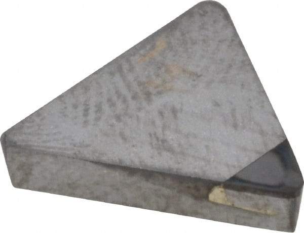 Made in USA - TPG322 Polycrystalline Diamond (PCD) Turning Insert - Uncoated, 60° Triangle, 3/8" Inscr Circle, 1/8" Thick, 1/32" Corner Radius - Exact Industrial Supply