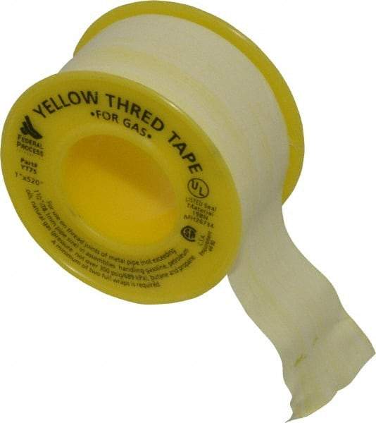 Federal Process - 1" Wide x 520" Long Gas Pipe Repair Tape - 3.8 mil Thick, -450 to 550°F, Yellow - Exact Industrial Supply