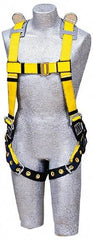 DBI/SALA - 420 Lb Capacity, Size Universal, Full Body Construction Safety Harness - Polyester Webbing, Tongue Leg Strap, Pass-Thru Chest Strap - Exact Industrial Supply