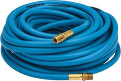 PRO-SOURCE - 1/4" ID x 15/32" OD 50' Long Multipurpose Air Hose - MNPT x MNPT Ends, 300 Working psi, 23 to 150°F, 1/4" Fitting, Blue - Exact Industrial Supply