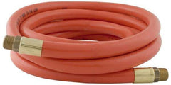 PRO-SOURCE - 1/2" ID x 3/4" OD 100' Long Multipurpose Air Hose - MNPT x MNPT Ends, 300 Working psi, 23 to 150°F, 1/2" Fitting, Orange - Exact Industrial Supply