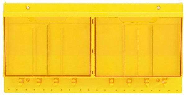 Master Lock - 1 Piece, Empty Polycarbonate Lockout Device and Tag Station - 22 Inch Wide x 11 Inch High x 4-1/8 Inch Deep, Yellow - Exact Industrial Supply