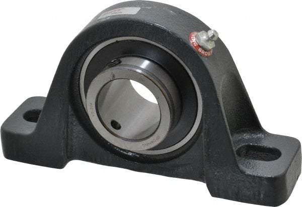 Browning - 1-1/2" ID, 7-1/8" OAL x 4" OAH Pillow Block - 4,467 Lb Static Cap, 7,340 Lb Dyn Cap, 5-3/8" Btw Mnt Hole Ctrs, 2" Base-to-Ctr Ht, Cast Iron - Exact Industrial Supply