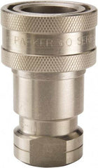 Parker - 9/16-18 SAE ORB 303 Stainless Steel Hydraulic Hose Female Straight Thread Coupler - 2,000 psi, 3 GPM, Series 60 - Exact Industrial Supply