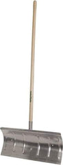 UnionTools - 24 Inch Wide Blade x 12 Inch High Blade Pusher Snow Shovel - 48 Inch Long Hardwood Handle - Exact Industrial Supply