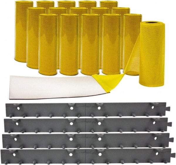 Aleco - 8' Door Width x 8' Door Height Vinyl Smooth Mesh Insect Barrier - Yellow Top & Clear Bottom - Exact Industrial Supply