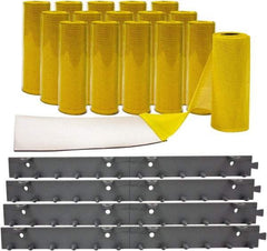 Aleco - 8' Door Width x 8' Door Height Vinyl Smooth Mesh Insect Barrier - Yellow Top & Clear Bottom - Exact Industrial Supply