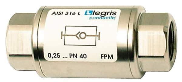 Legris - 3/4" Stainless Steel Check Valve - Unidirectional, Female BSPP x Female BSPP, 580 WOG - Exact Industrial Supply