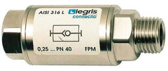 Legris - 1" Stainless Steel Check Valve - Unidirectional, Female BSPP x Male BSPP, 580 WOG - Exact Industrial Supply