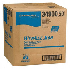 WypAll - X60 Dry Shop Towel/Industrial Wipes - 16-3/4" x 12-1/2" Sheet Size, White - Exact Industrial Supply