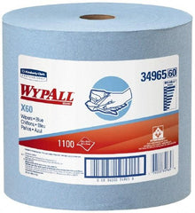 WypAll - X60 Dry Shop Towel/Industrial Wipes - Jumbo Roll, 13-3/8" x 12-1/2" Sheet Size, Blue - Exact Industrial Supply