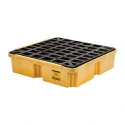 Eagle - 15 Gal Sump, 2,000 Lb Capacity, 1 Drum, Polyethylene Platform - 26" Long x 26" Wide x 6-1/2" High - Exact Industrial Supply