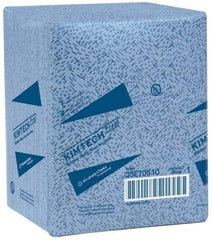 Kimtech - 1/4 Fold Clean Room/Lab/Critical Task Wipes - Poly Pack, 13" x 12" Sheet Size, Blue - Exact Industrial Supply